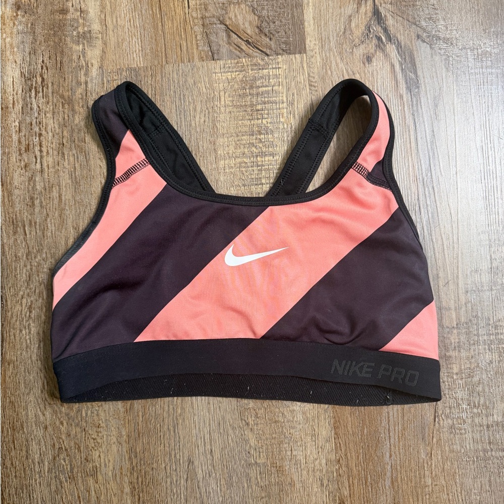 Nike Pro Black and Pink Sports Bra
